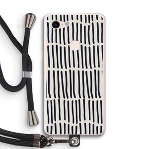 CaseCompany Moroccan stripes: Pixel 3 XL Transparant Hoesje met koord