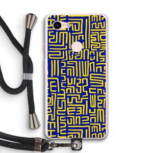 CaseCompany Majorelle Blue Print: Pixel 3 XL Transparant Hoesje met koord