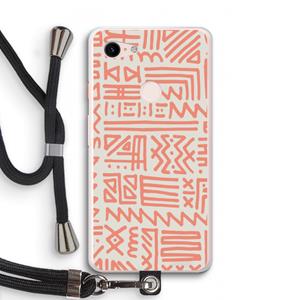 CaseCompany Marrakech Pink: Pixel 3 XL Transparant Hoesje met koord