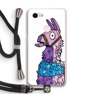 CaseCompany Lama: Pixel 3 XL Transparant Hoesje met koord