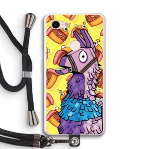 CaseCompany Loot Burger: Pixel 3 XL Transparant Hoesje met koord