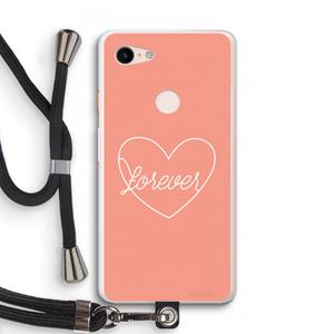 CaseCompany Forever heart: Pixel 3 XL Transparant Hoesje met koord