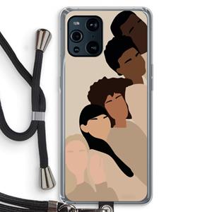 CaseCompany Sweet creatures: Oppo Find X3 Pro Transparant Hoesje met koord