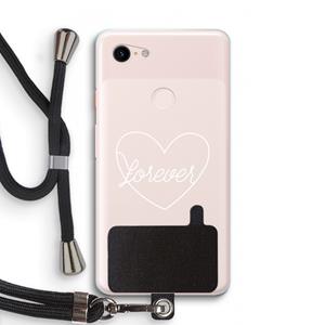 CaseCompany Forever heart pastel: Pixel 3 XL Transparant Hoesje met koord