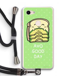 CaseCompany Avo Good Day: Pixel 3 XL Transparant Hoesje met koord