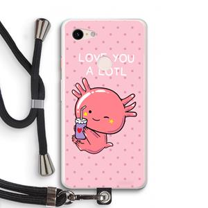 CaseCompany Love You A Lotl: Pixel 3 XL Transparant Hoesje met koord