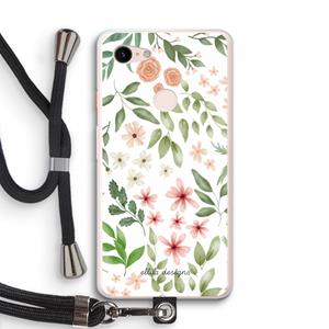 CaseCompany Botanical sweet flower heaven: Pixel 3 XL Transparant Hoesje met koord