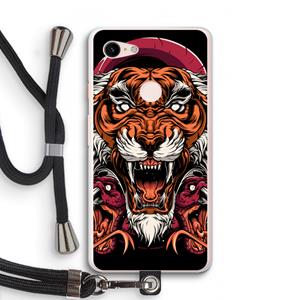 CaseCompany Tiger and Rattlesnakes: Pixel 3 XL Transparant Hoesje met koord