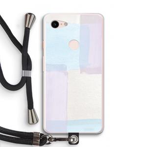 CaseCompany Square pastel: Pixel 3 XL Transparant Hoesje met koord