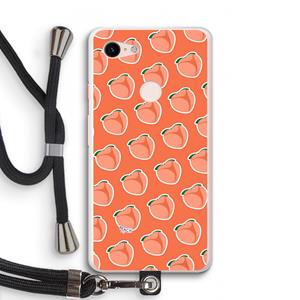 CaseCompany Just peachy: Pixel 3 XL Transparant Hoesje met koord