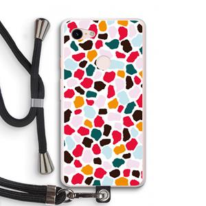 CaseCompany Colored Giraffe: Pixel 3 XL Transparant Hoesje met koord