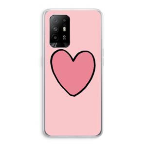 CaseCompany Hartje: Oppo A94 5G Transparant Hoesje