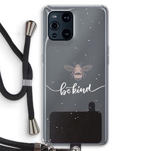 CaseCompany Be(e) kind: Oppo Find X3 Pro Transparant Hoesje met koord