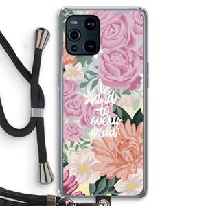 CaseCompany Kindness matters: Oppo Find X3 Pro Transparant Hoesje met koord