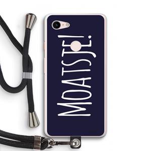 CaseCompany Moatsje!: Pixel 3 XL Transparant Hoesje met koord