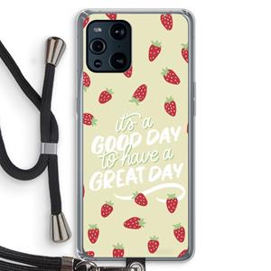 CaseCompany Don't forget to have a great day: Oppo Find X3 Pro Transparant Hoesje met koord