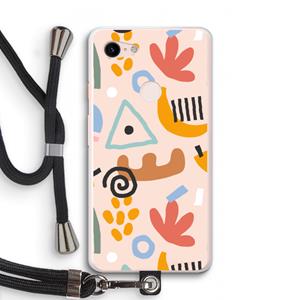 CaseCompany Abstract: Pixel 3 XL Transparant Hoesje met koord