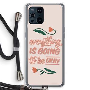 CaseCompany Optimistic flower girl: Oppo Find X3 Pro Transparant Hoesje met koord