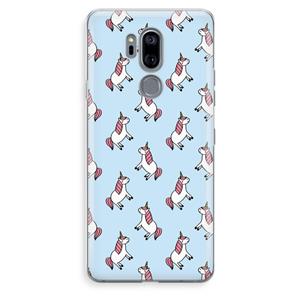 CaseCompany Eenhoorns overal: LG G7 Thinq Transparant Hoesje