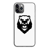 CaseCompany Angry Bear (white): iPhone 11 Pro Transparant Hoesje
