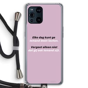CaseCompany gij zijt ook iemand: Oppo Find X3 Pro Transparant Hoesje met koord