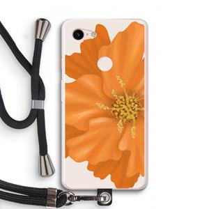 CaseCompany Orange Ellila flower: Pixel 3 XL Transparant Hoesje met koord