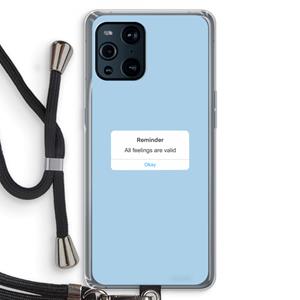 CaseCompany Reminder: Oppo Find X3 Pro Transparant Hoesje met koord