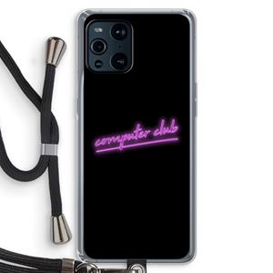 CaseCompany Vice Black: Oppo Find X3 Pro Transparant Hoesje met koord