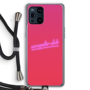 CaseCompany Vice Glow: Oppo Find X3 Pro Transparant Hoesje met koord