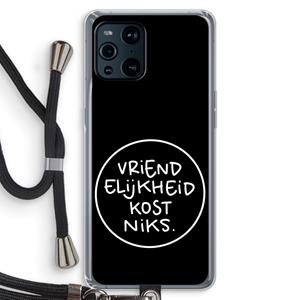 CaseCompany Vriendelijkheid: Oppo Find X3 Pro Transparant Hoesje met koord