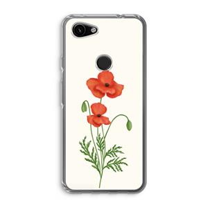 CaseCompany Red poppy: Google Pixel 3a Transparant Hoesje