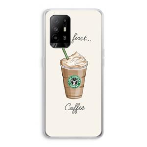 CaseCompany But first coffee: Oppo A94 5G Transparant Hoesje