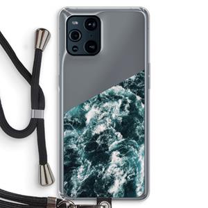 CaseCompany Zee golf: Oppo Find X3 Pro Transparant Hoesje met koord