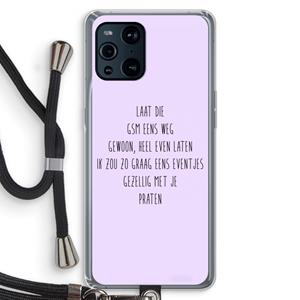 CaseCompany GSM: Oppo Find X3 Pro Transparant Hoesje met koord