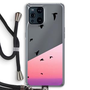 CaseCompany Fly away: Oppo Find X3 Pro Transparant Hoesje met koord