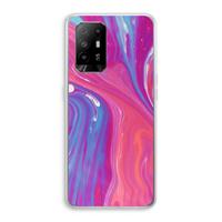CaseCompany Paarse stroom: Oppo A94 5G Transparant Hoesje