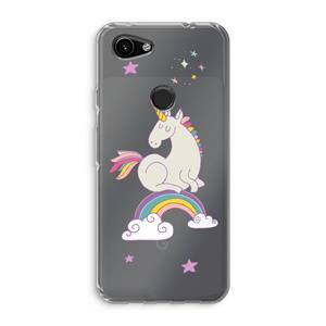 CaseCompany Regenboog eenhoorn: Google Pixel 3a Transparant Hoesje