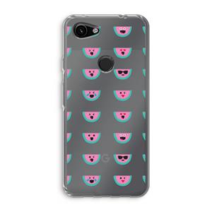 CaseCompany Smiley watermeloenprint: Google Pixel 3a Transparant Hoesje