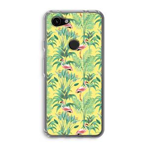 CaseCompany Flamingo party: Google Pixel 3a Transparant Hoesje