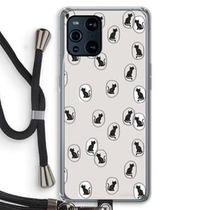 CaseCompany Miauw: Oppo Find X3 Pro Transparant Hoesje met koord
