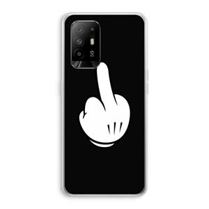 CaseCompany Middle finger black: Oppo A94 5G Transparant Hoesje