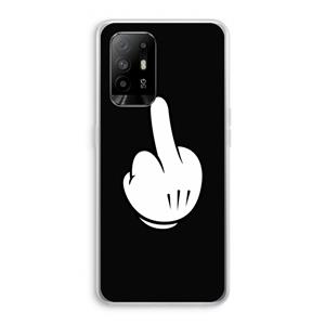 CaseCompany Middle finger black: Oppo A94 5G Transparant Hoesje