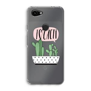 CaseCompany I love cacti: Google Pixel 3a Transparant Hoesje