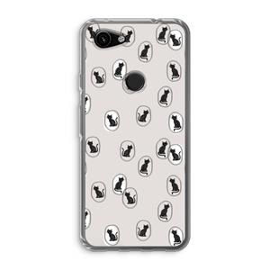 CaseCompany Miauw: Google Pixel 3a Transparant Hoesje