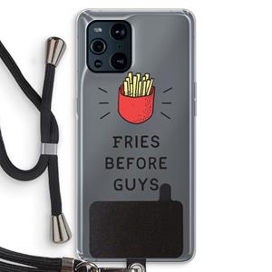 CaseCompany Fries before guys: Oppo Find X3 Pro Transparant Hoesje met koord
