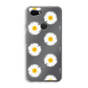 CaseCompany Margrietjes: Google Pixel 3a Transparant Hoesje