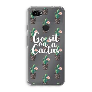 CaseCompany Cactus quote: Google Pixel 3a Transparant Hoesje