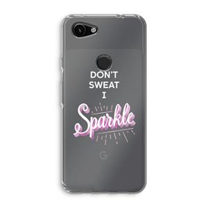 CaseCompany Sparkle quote: Google Pixel 3a Transparant Hoesje