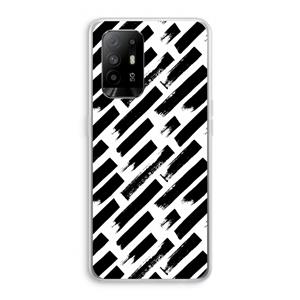 CaseCompany Zwarte vegen: Oppo A94 5G Transparant Hoesje