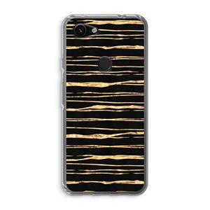 CaseCompany Gouden strepen: Google Pixel 3a Transparant Hoesje